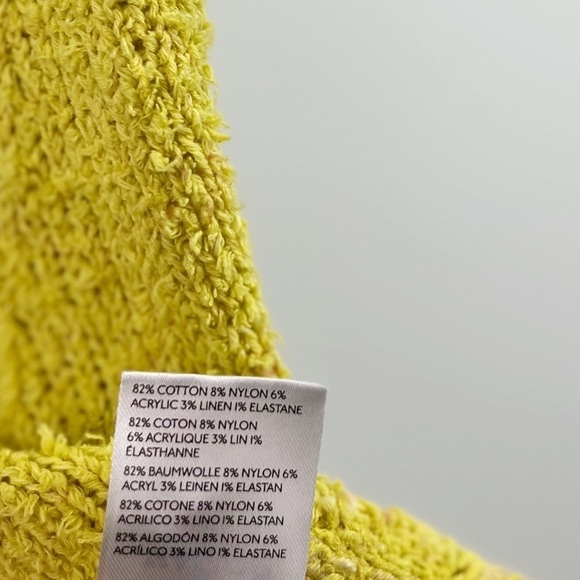 NWT By Anthropologie V-Neck Pointelle Sweater Tank in Yellow - Picture 9 of 9